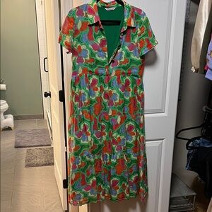 Amanda Uprichard Colorful Floral Midi Dress
